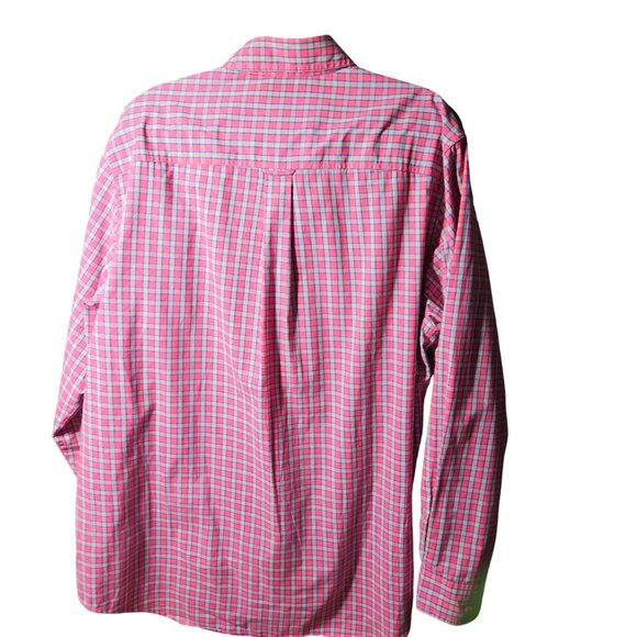 Chaps Mens Red Plaid Easy Care Button-Up Shirt XL - Picture 6 of 6